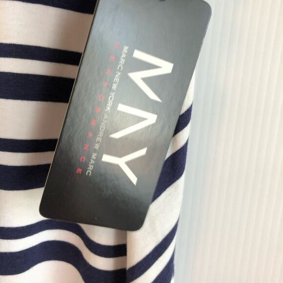 🆕 Marc by Andrew Marc striped high low tank dress navy and white NWT size M - Picture 4 of 10